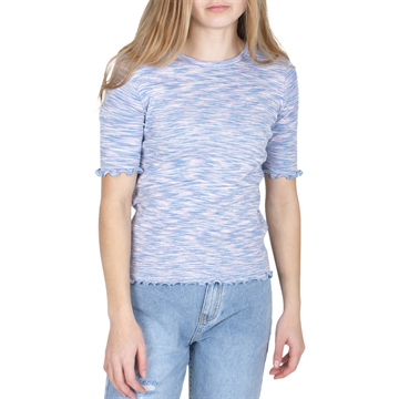 Mads Nørgaard T-shirt 2x2 Cotton Mouline Tuviana 200238 Blue/Pink